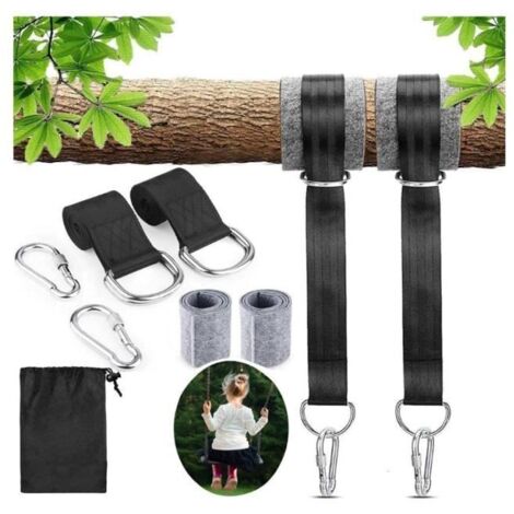 Fixation Hamac - Balançoire d'Arbre - Ultra Résistant en Nylon - Blanc - Protection des Arbres