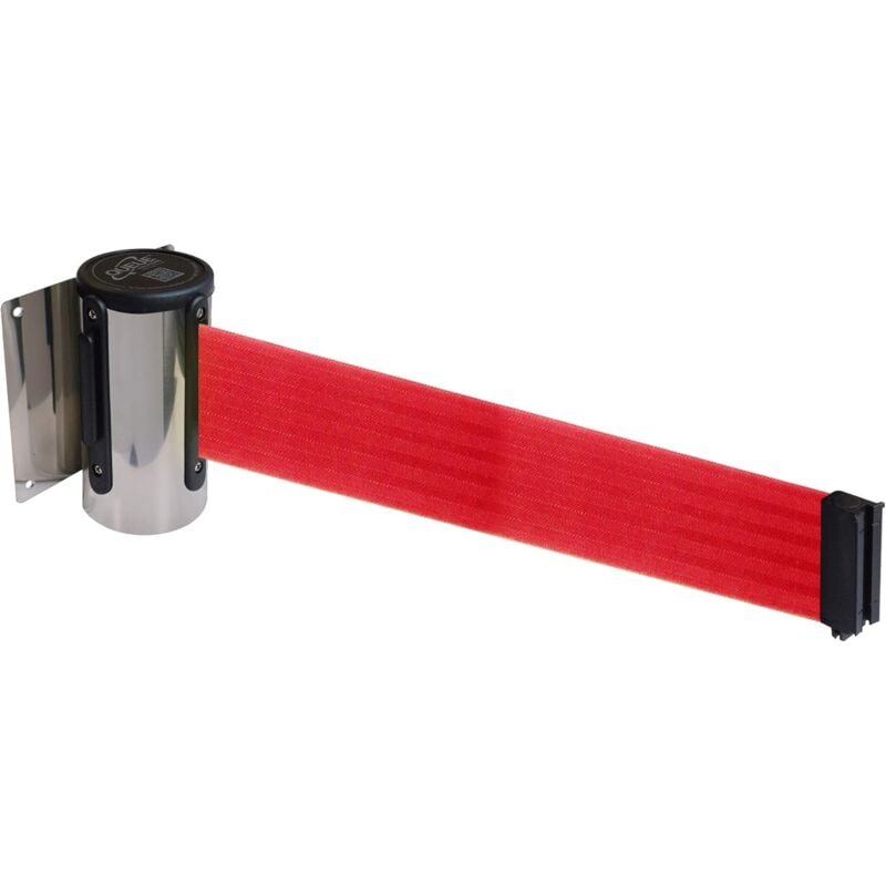 Fixation murale avec bande de protection (type économique) 3 mètres argent/rouge