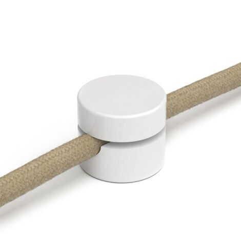 Fixation murale passe-câble universel pour câble textile de large section 3x1 et 3x1,5 et pour le système EIVA - 2 pièces  Blanc