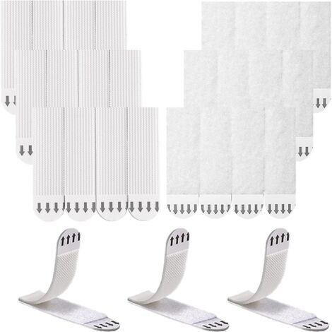 Fixation Murale Sans Percer 12 Paires (24 Bandes) Accroche Tableau Ruban Scratch Adhésif Puissant 16mm x 70mm Attache Cadre Autocollant Scratch pour Cadre Photos Et l'artisanat
