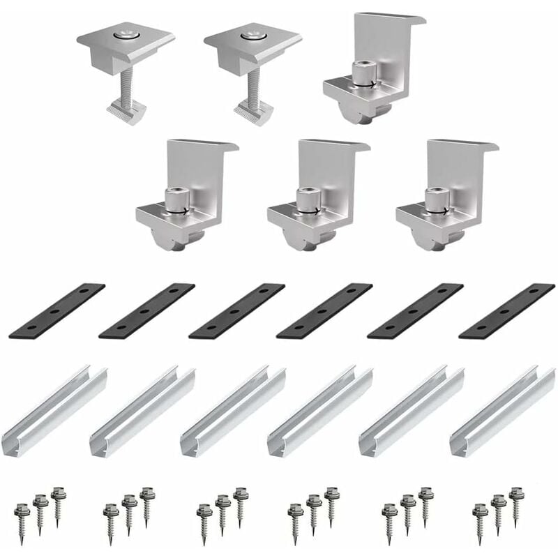 Ersandy - Fixation Panneau Solaire,Support Panneau Solaire,Kit de montage de panneaux solaires, accessoires de panneaux solaires pour centrale de