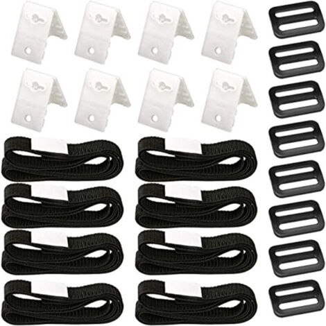 Fixation pour Bâche Solaire de Piscine,8 Pièces Kit de Sangles de Couverture Solaire,Enrouleur de Couverture Solaire,Sangles de Fixation,Pinces,Boucles,pour Piscine Universelle