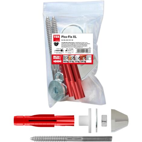 Fixation pour urinoir TOX M 10x140mm avec cache diamètre 24mm chromé