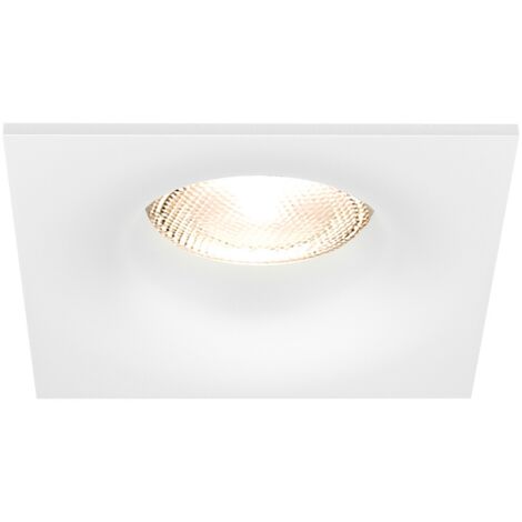 Fixation spot BRAYTRON Tetra-D, carré, blanc, fixe, longueur et largeur 89mm, aluminium