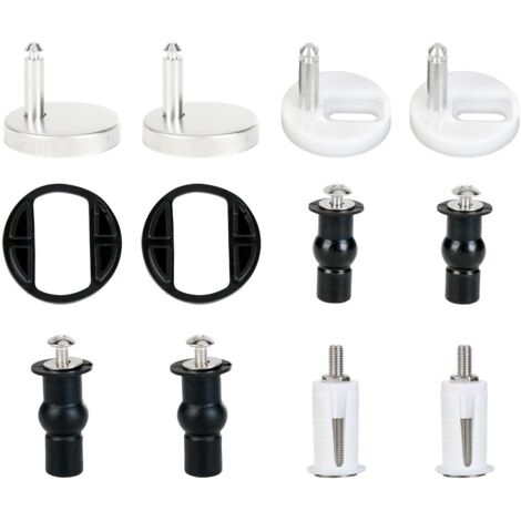 Fixations de siège de toilette 5 sets , charnières de siège de toilette avec boulons d'écrou à vis d'expansion pour trou aveugle de toilette WC 45mm