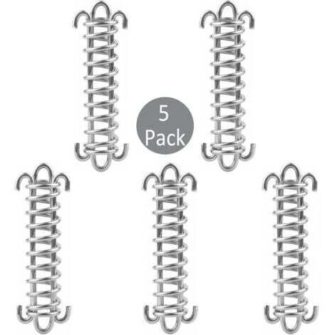 Fixations d'ombrage de Voile, 5 Pcs Boucle de Corde de Ressort de Tente en Acier Inoxydable, Kit de Fixation pour Voile de Jardin, Kit de Fixation Voile d'ombrage, Kit de Fixation de Voile Solaire