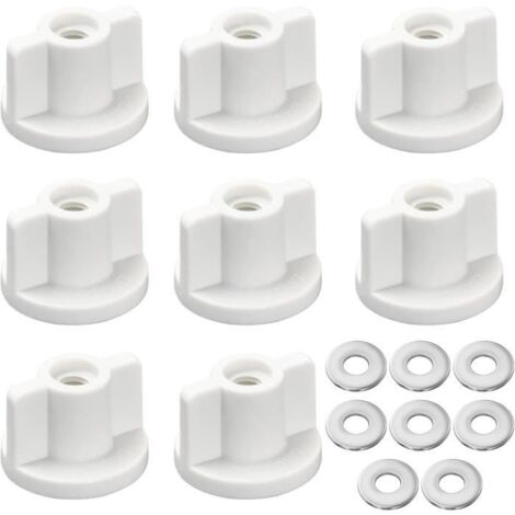 Fixations pour abattant de WC - Universel - 8 pièces - Plastique robuste - Acier inoxydable - Vis M6
