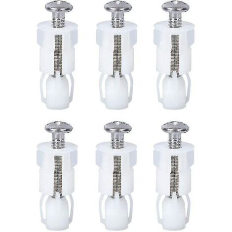 Fixations pour charnières de siège de toilette, 6 pièces, vis d'expansion pour couvercle de toilette, kit de fixation pour couvercle de toilette, vis d'expansion pour couvercle de toilette, vis de fix