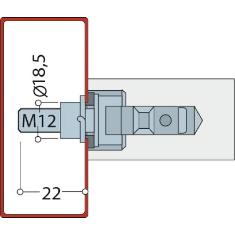 Fixations pour poignées série stg inox et nylon ø 26, 32, 34 et 40 mm - pour montage droit simple Normbau