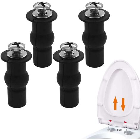 Fixations WC Abattant,4PCS Cheval Fixations WC Abattant Charnières,Extensible Caoutchouc Vis est utilisé pour installer et connecter la plupart des abattants WC