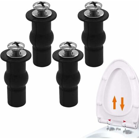 Fixations WC Abattant,4PCS Cheval Fixations WC Abattant Charnières,Extensible Caoutchouc Vis est utilisé pour installer et connecter la plupart des abattants WC,