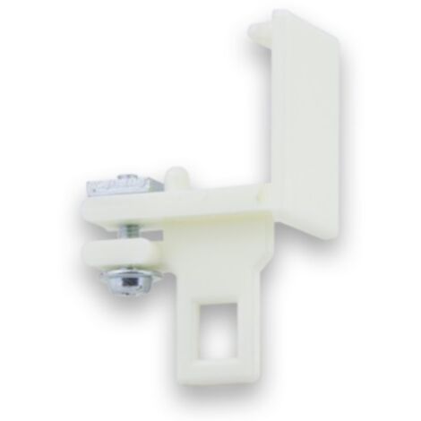 Fixe embout avec suspendeur polyamide ivoire pour tringle à rideaux 24 x 16mm Accessoire Conducteur Jonction Fenêtre Store Baie vitrée Ouverture Fermeture