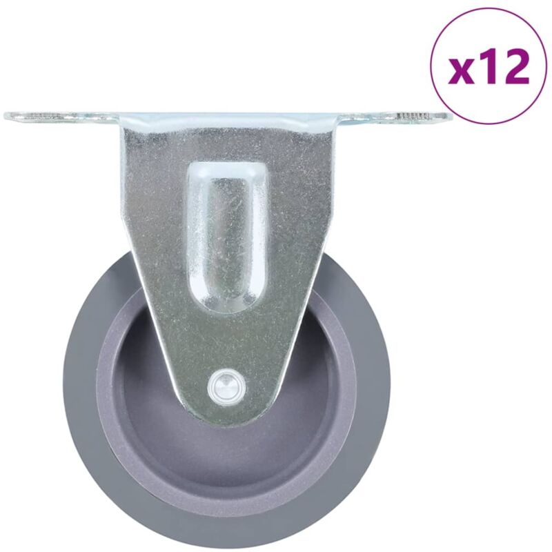 12 pcs Fixed Casters 75 mm Vidaxl