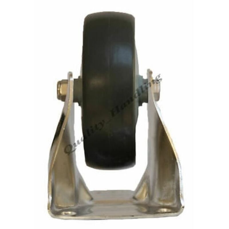 Fixed casters - Stainless steel - 80mm - Non-marking rubber - Load capacity 60kg - Set of 4