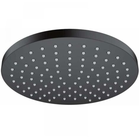 Fixed shower head diameter 25 cm Rotating ball for rain flow Fixed installation ABS Matt black round MUMU