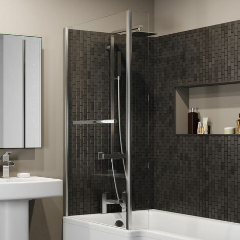 main image of "Fixed Straight Bath Screen & Rail ONLY- Bath NOT Included"