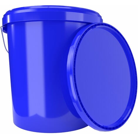FixedByU Seau avec couvercle 16 litres bleu - convient pour aliments, étanche à l'air, stable,recyclable