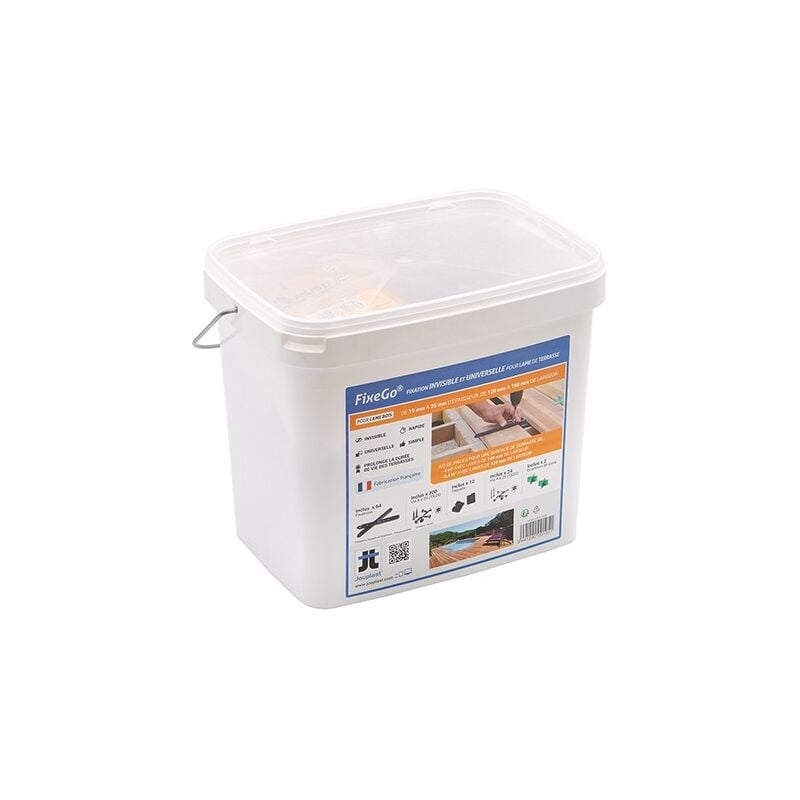 Jouplast - Fixation invisible pour lame de terrasse en bois fixego