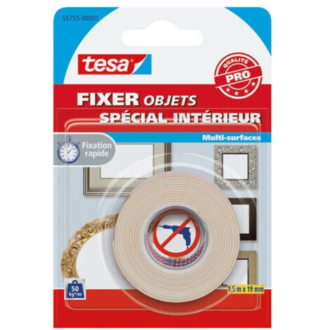 Fixer Objets - Double Face Intérieur 1.5mx19mm - Tesa