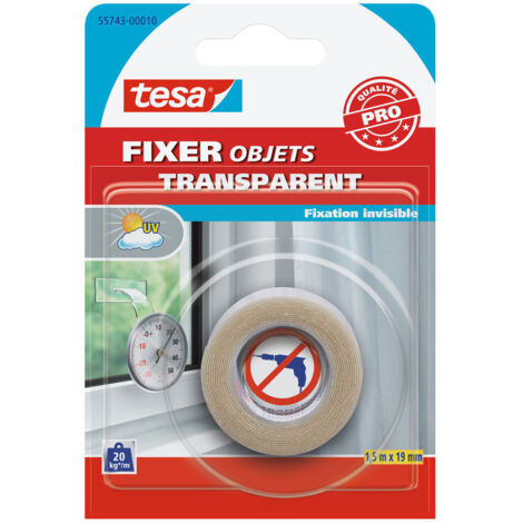 Fixer Objets - Double Face Transparent 19mmx1.5ml - TESA