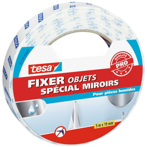 Fixer - Objets Special Miroirs Pièces Humides 5x19mm - TESA