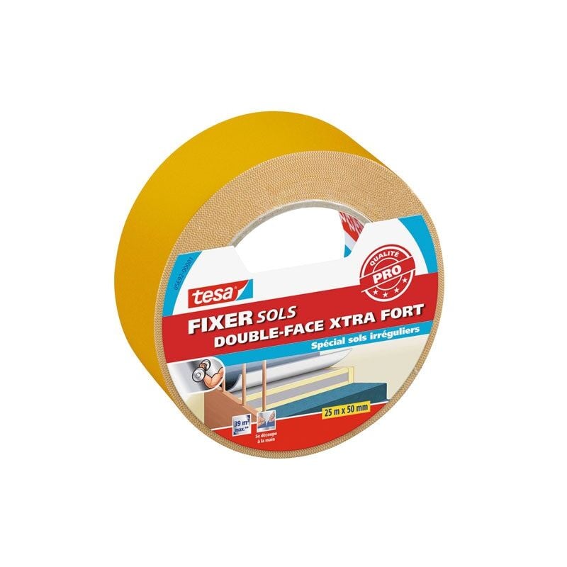 Tesa - fixation sol double face moquette extrafort 25mx50mm