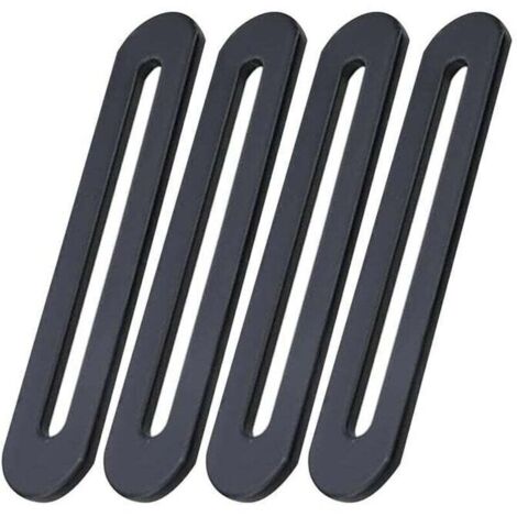 Fixing brackets 155 x 19 mm, black stainless steel fixing brackets, fixing brackets for repairs, furniture fixings, 4 pieces (4, 155 x 19 mm)