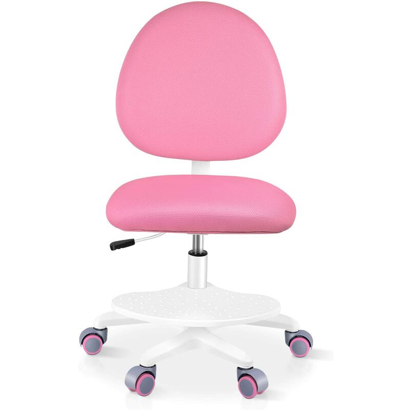 

Silla de Escritorio Juvenil Rosa, Silla de Oficina Infantil Giratoria para Niños, Silla Ergonómica Ajustable en Altura y Respaldo, Carga máxima 120