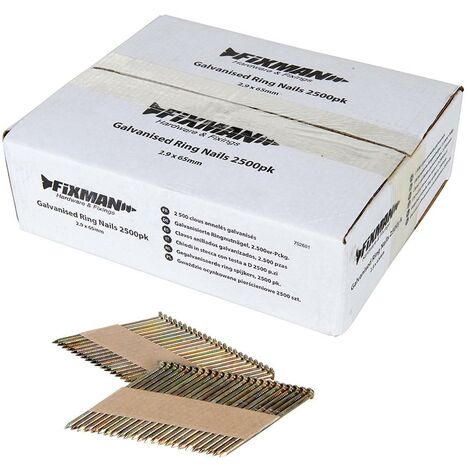 Silverline - 2500 Clous annelés galvanisés 50 mm x Diam 2,9 mm
