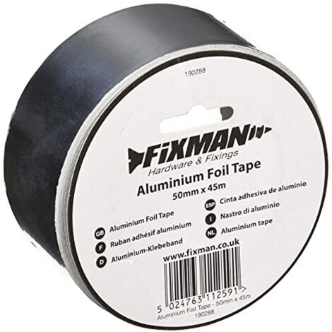 Fixman, Nastro adesivo in alluminio, 50 mm x 45 m, Grigio (argento)