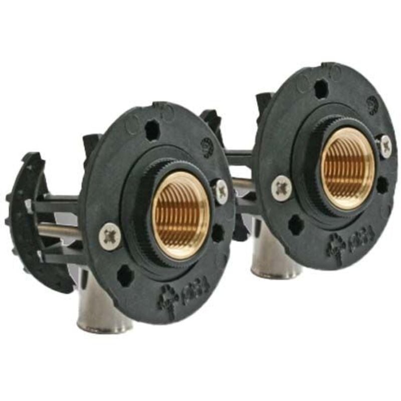 Sortie de cloison fixoplac bain/douche - raccord coudé per à glissement Ø12 - Femelle 1/2' (15/21) - Somatherm