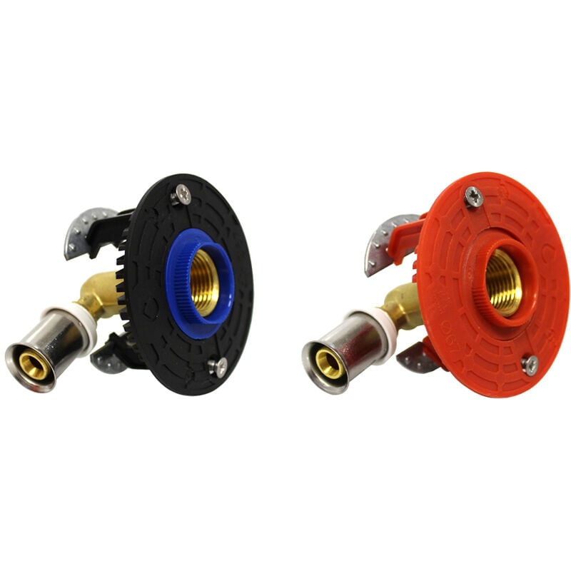 Sortie de cloison bain/douche FIXOPLAC - raccord coudé Multicouche à sertir Ø16 - Femelle 1/2" (15/21) - Somatherm