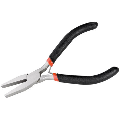 Fixpoint 77094 Pinza a Punta Piatta Semicircolare di con Ganasce Appiattite e Lisce, 125 mm Lunghezza