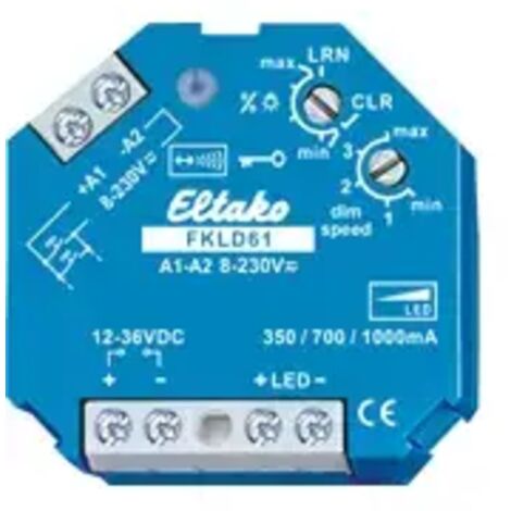 FKLD61 Eltako Funk Dimmaktor   1-Kanal Unterputz Schaltleistung (max.) 30 W Reichweite max. (im Frei