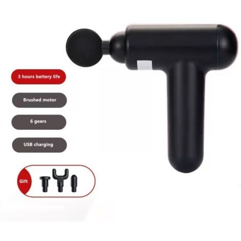 FL-JM03 (noir)-Mini pistolet de Massage musculaire, masseur corporel, thérapie de la douleur, Massage en pro