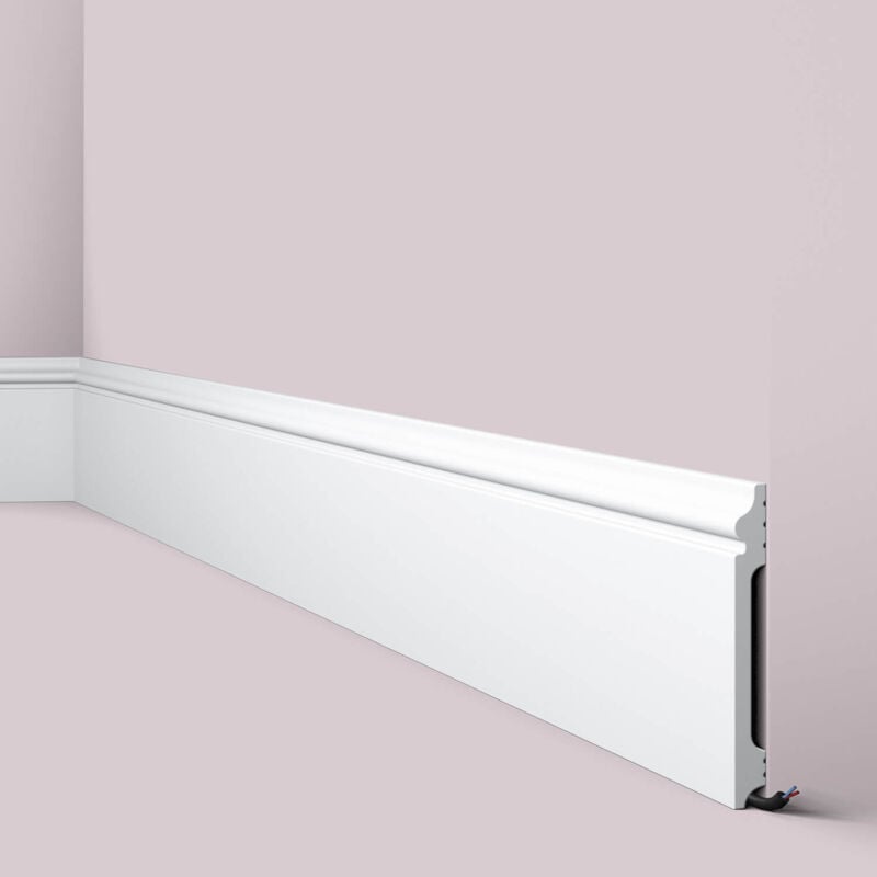 Plinthe nmc FL14 wallstyl Noel Marquet Planchette Moulure en stuc Moulure décorative design intemporel classique blanc 2 m