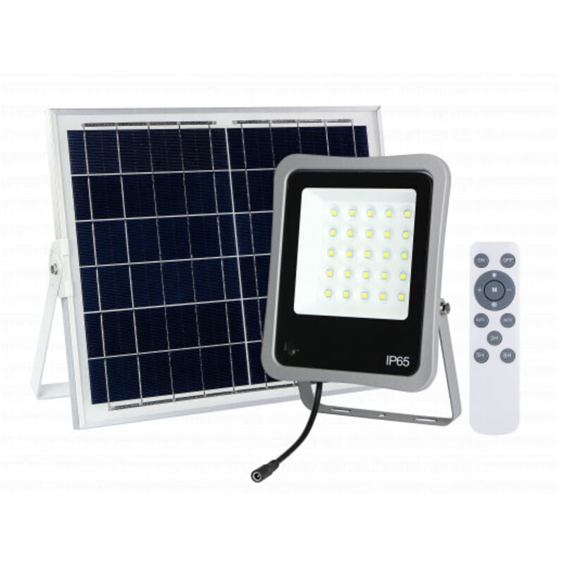 Projecteur LED avec Télécommande 8W 500lm (64W) 90° Étanche IP65 - Blanc du Jour 6000K