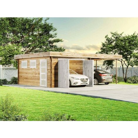 Skan Holz Carport Spessart 611 Cm X 604 Cm Schiefergrau Kaufen Bei Obi