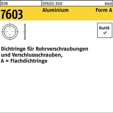 Flachdichtring DIN 7603 10 x 15 x 1Aluminium 100 Stück