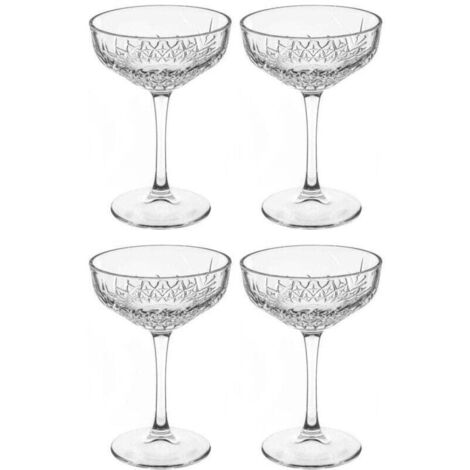 Flache Champagnergläser, 4er-Set, 250 ml