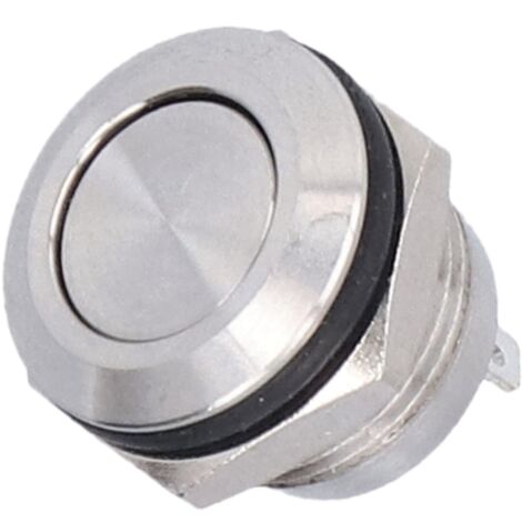 flache Drucktaster aus Edelstahl, wasserdicht, Schraubklemmen, Elektrozubehör 0–220 V, 12 mm