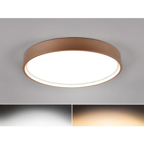Flache LED Deckenleuchte DOHA mit 2 Lichtfarben in Coffee, Ø 45cm