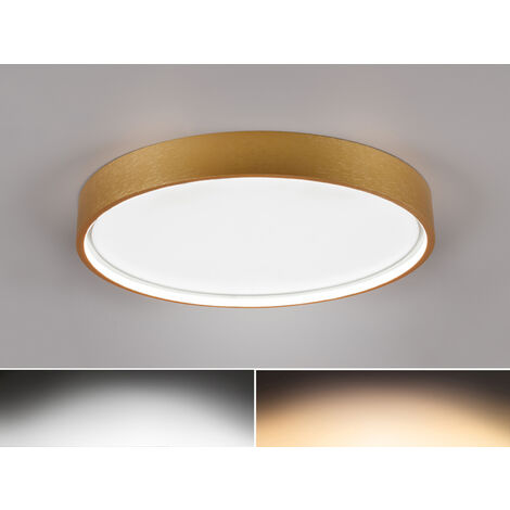 Flache LED Deckenleuchte DOHA mit 2 Lichtfarben in Messing, Ø 45cm