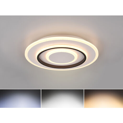 Flache LED Deckenleuchte JORA Weiß mit Fernbedienung dimmbar,  Ø 41cm