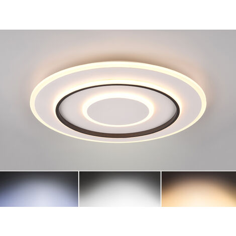 Flache LED Deckenleuchte JORA Weiß mit Fernbedienung dimmbar,  Ø 60cm