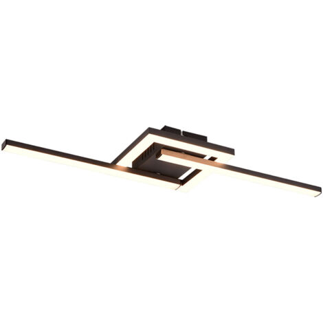 Flache LED Deckenleuchte VIALE Schwarz rechteckig groß max. Breite 63cm