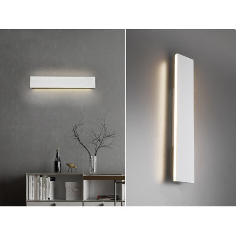 Flache LED Wandleuchte CONCHA Up and Down Weiß - 3 Stufen Dimmer, Breite 47cm