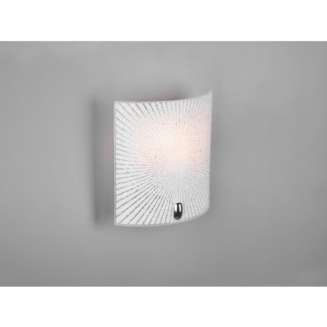 Flache LED Wandleuchte mit Glas Lampenschirm Weiß, Höhe 22cm