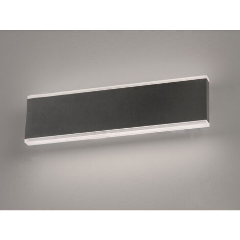 Flache LED Wandleuchte MUUR Schwarz mit Schalter, Breite 30,5cm