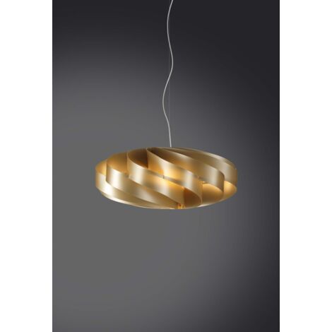 Flache Pendelleuchte 3-flammig gold 70x70xh.34 cm